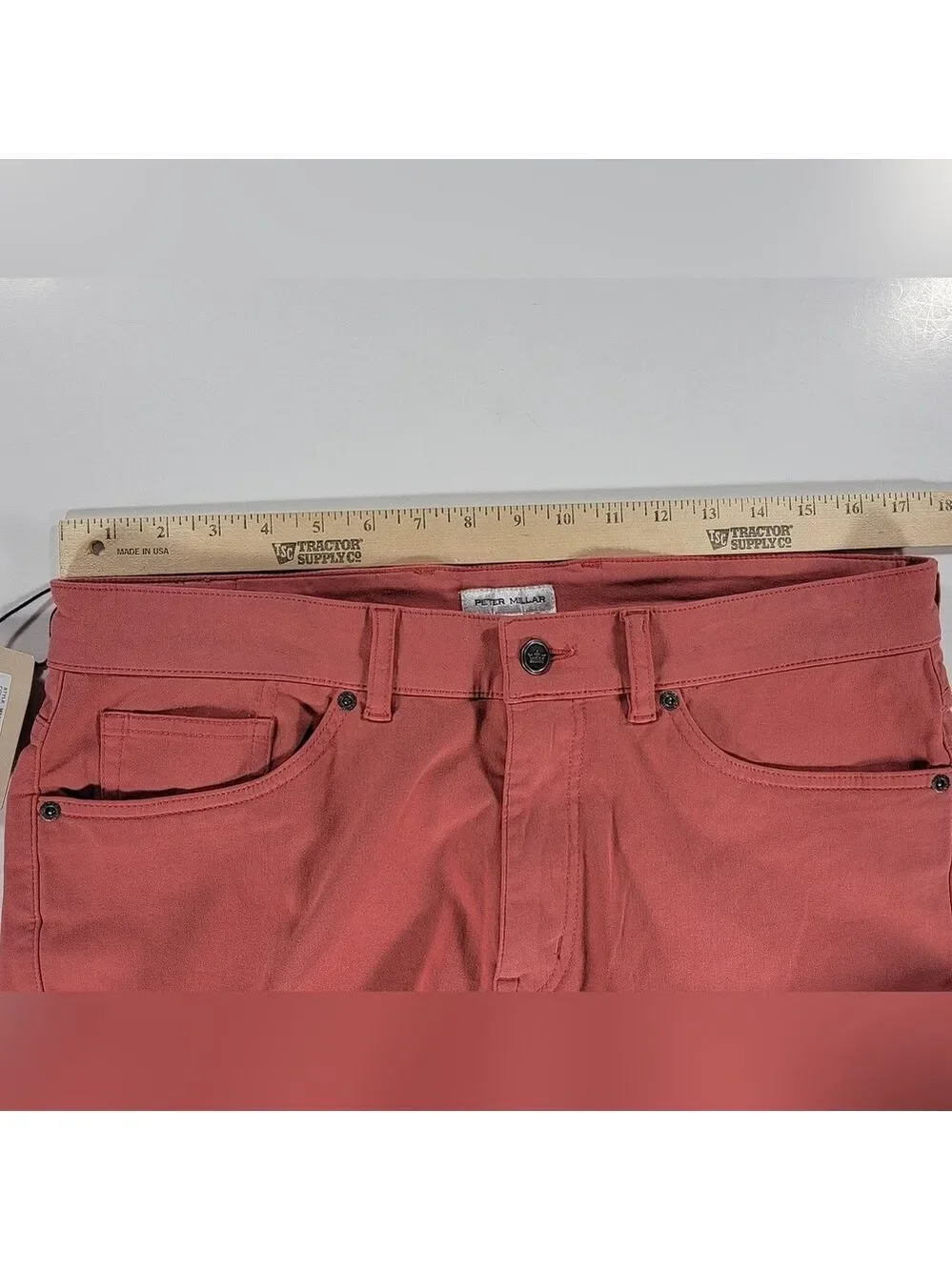 NEW Peter Millar Crown Signature Sateen Five Pocket Pants Cape Red 34x34 NWT